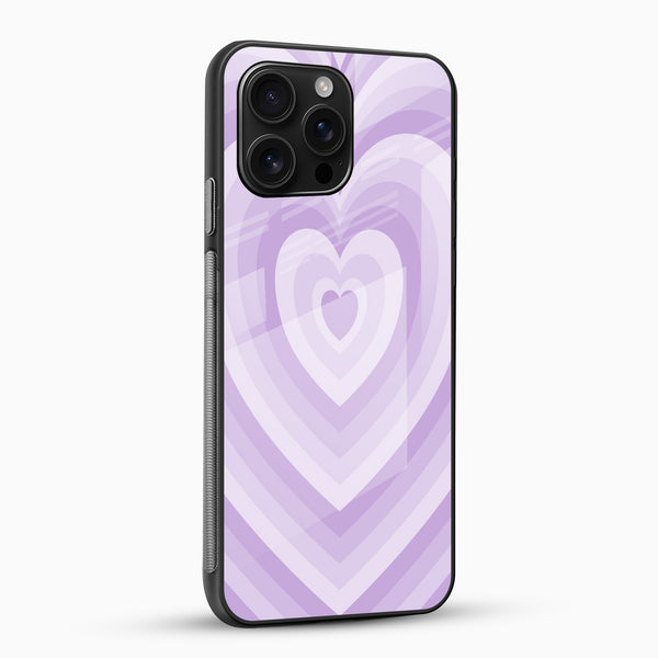 Lavender Heart Aesthetic Glass Mobile Case – Soft Pastel Love Design - Cover Stall