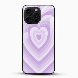 Lavender Heart Aesthetic Glass Mobile Case – Soft Pastel Love Design