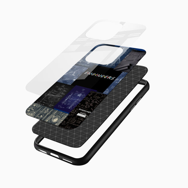 Engineers Blueprint Theme Glass Mobile Cover – Printed Case - Cover Stall