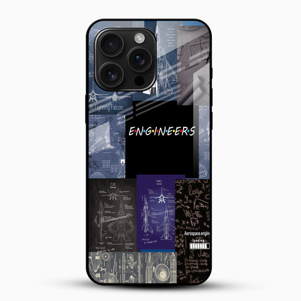 Engineers Blueprint Theme Glass Mobile Cover – Printed Case - Cover Stall