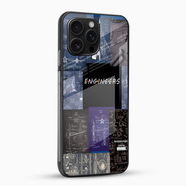Engineers Blueprint Theme Glass Mobile Cover – Printed Case - Cover Stall