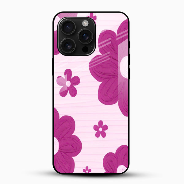 Blush Pink Bloom Glass Mobile Case – Soft Floral Aesthetic - Cover Stall