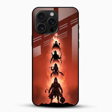 Divine Tridev Glass Mobile Cover – Lord Hanuman, Ram, Krishna, Shiva