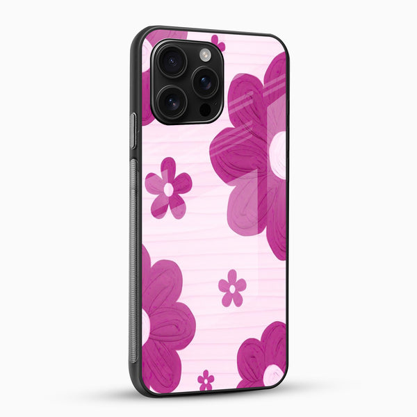 Blush Pink Bloom Glass Mobile Case – Soft Floral Aesthetic - Cover Stall