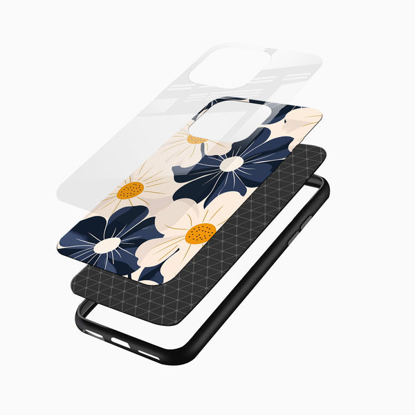 Midnight Bloom Floral Glass Mobile Case – Minimal Elegant Design - Cover Stall