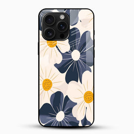 Midnight Bloom Floral Glass Mobile Case – Minimal Elegant Design