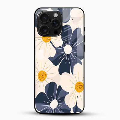 Midnight Bloom Floral Glass Mobile Case – Minimal Elegant Design
