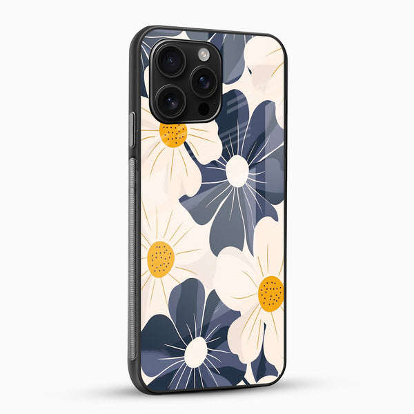 Midnight Bloom Floral Glass Mobile Case – Minimal Elegant Design - Cover Stall