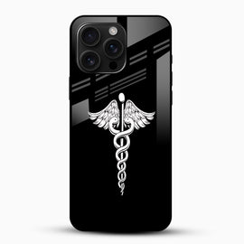 Medical Caduceus Symbol Glass Mobile Cover – Minimal Doctor Logo