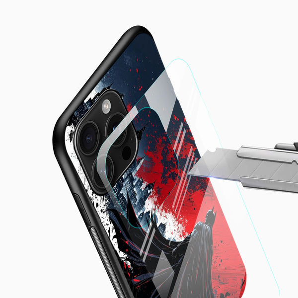 Dark Knight Red Shadow Glass Mobile Cover – Superhero Printed Designer Case - Cover Stall