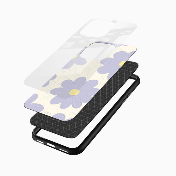 Lavender Daisy Aesthetic Glass Mobile Case – Soft Pastel Floral Design - Cover Stall
