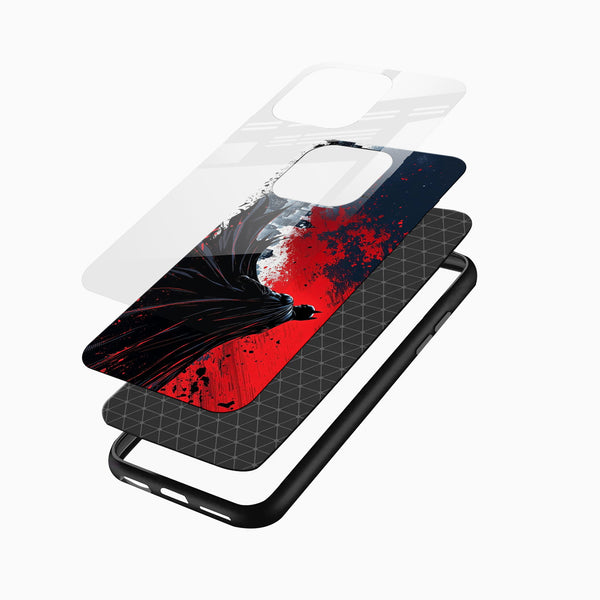 Dark Knight Red Shadow Glass Mobile Cover – Superhero Printed Designer Case - Cover Stall