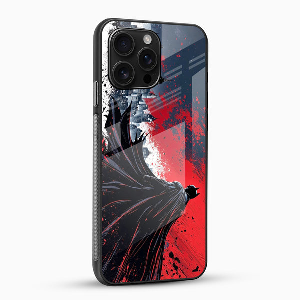 Dark Knight Red Shadow Glass Mobile Cover – Superhero Printed Designer Case - Cover Stall