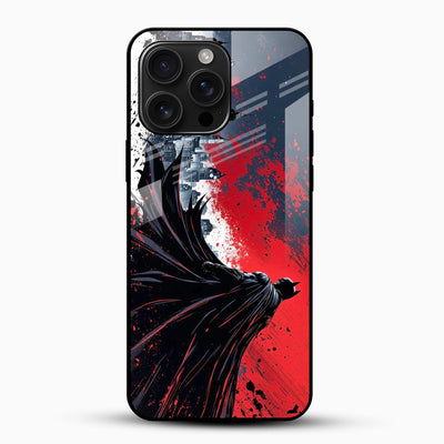 Dark Knight Red Shadow Glass Mobile Cover – Superhero Printed Designer Case