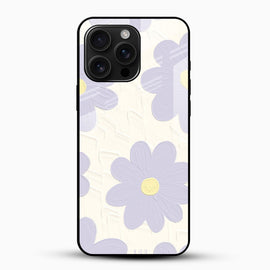 Lavender Daisy Aesthetic Glass Mobile Case – Soft Pastel Floral Design