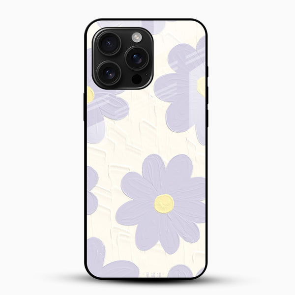 Lavender Daisy Aesthetic Glass Mobile Case – Soft Pastel Floral Design - Cover Stall