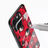 Red Evil Eyes Glass Mobile Cover – Bold Abstract Art Design - Cover Stall