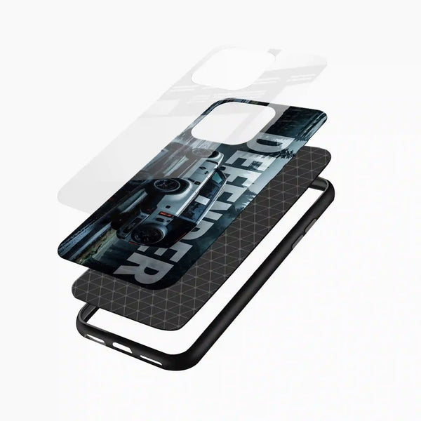 Defender SUV Glass Mobile Cover – Adventure Car Design - Cover Stall