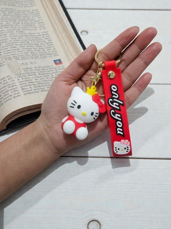 Cute Kitty Keychain with Strap - Cover Stall