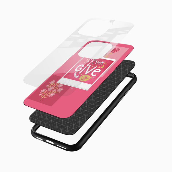 Never Give Up Glass Mobile Case - Cover Stall