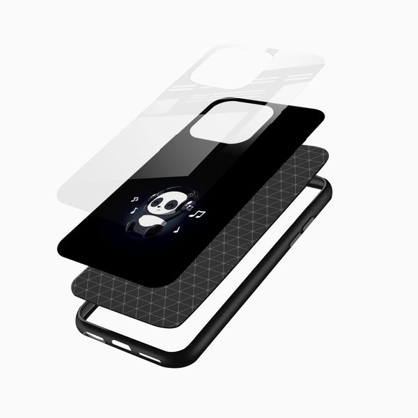 Musical Panda Glass Back Cover – Cute Anime Design - Cover Stall
