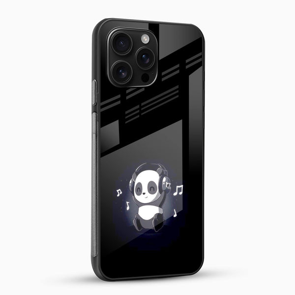 Musical Panda Glass Back Cover – Cute Anime Design - Cover Stall