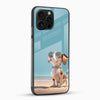 Cool Puppy Glass Back Cover – Cute Beach Dog Design - Cover Stall
