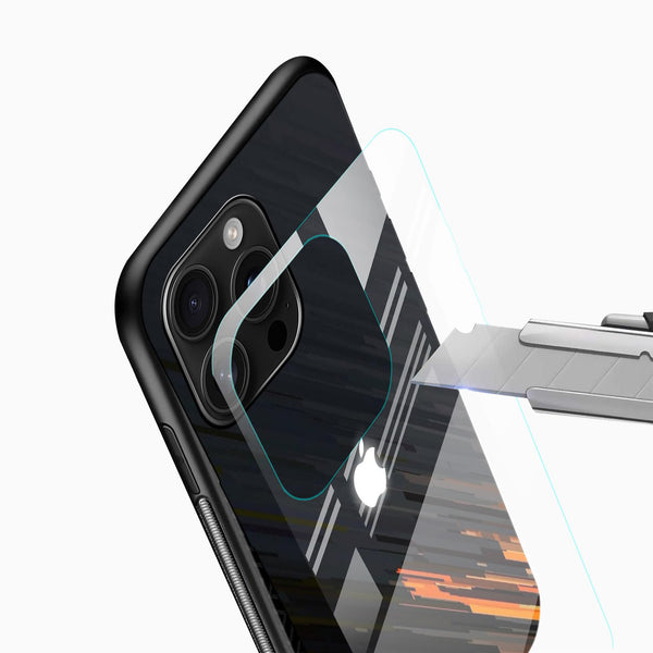 Dark Ember Glass Mobile Cover – Abstract Streak Design - Cover Stall