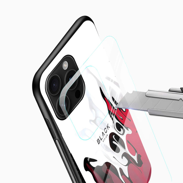 Black Vision Abstract Art Glass Mobile Case – Modern Minimal Design - Cover Stall
