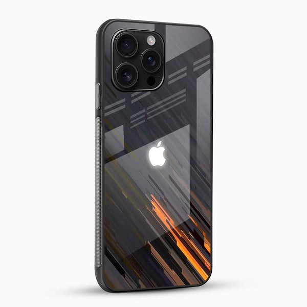 Dark Ember Glass Mobile Cover – Abstract Streak Design - Cover Stall