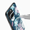 Blue Bloom Floral Glass Back Cover – Pastel Flower Design - Cover Stall