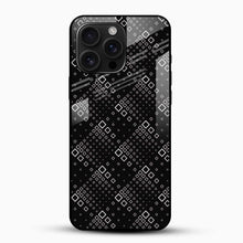 Mono Grid Glass Phone Case – Abstract Square Pattern
