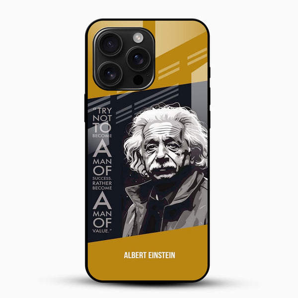 Albert Einstein Glass Back Cover – Motivational Art Design - Cover Stall