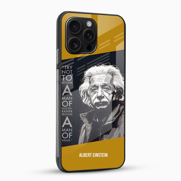 Albert Einstein Glass Back Cover – Motivational Art Design - Cover Stall