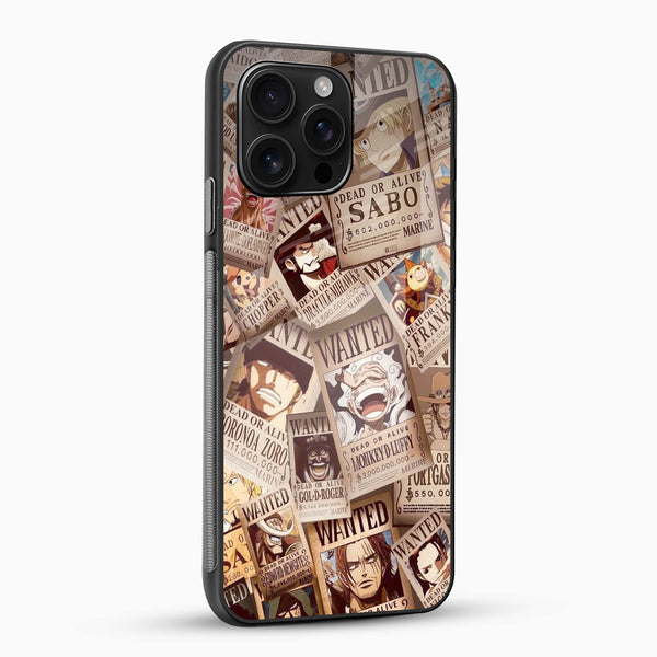 One Piece Wanted Poster Glass Phone Case - Cover Stall