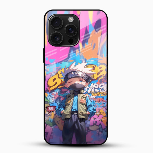 Anime Street Ninja Glass Mobile Cover – Graffiti Art Design - Cover Stall