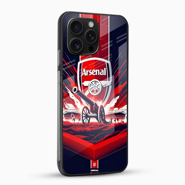 Arsenal Football Art Glass Mobile Cover – Red Cannon Stadium Design - Cover Stall