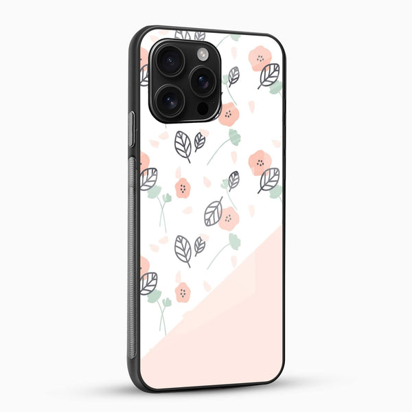 Pastel Floral Minimal Art Glass Mobile Cover – Cute Aesthetic Designer Case - Cover Stall