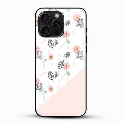 Pastel Floral Minimal Art Glass Mobile Cover – Cute Aesthetic
