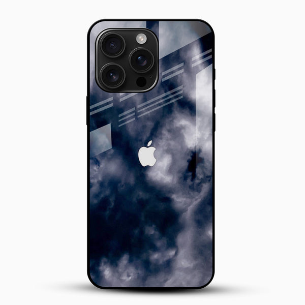Storm Cloud Apple Art Glass Mobile Cover – Dark Aesthetic Design - Cover Stall