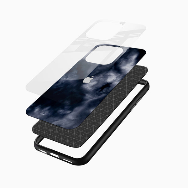 Storm Cloud Apple Art Glass Mobile Cover – Dark Aesthetic Design - Cover Stall