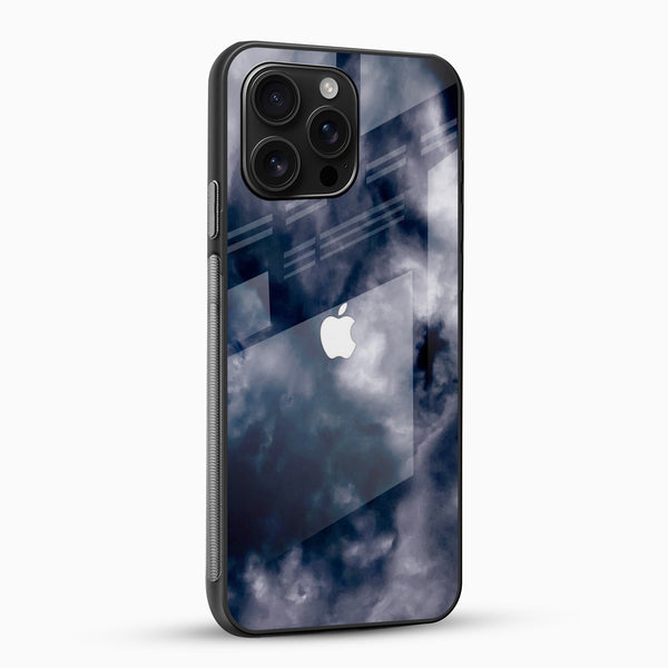 Storm Cloud Apple Art Glass Mobile Cover – Dark Aesthetic Design - Cover Stall