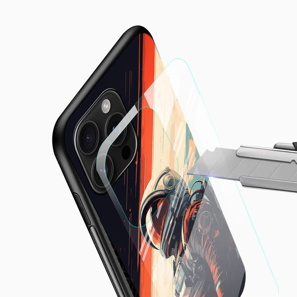 Cosmic Astronaut Glass Mobile Cover – Space Explorer Art Design - Cover Stall