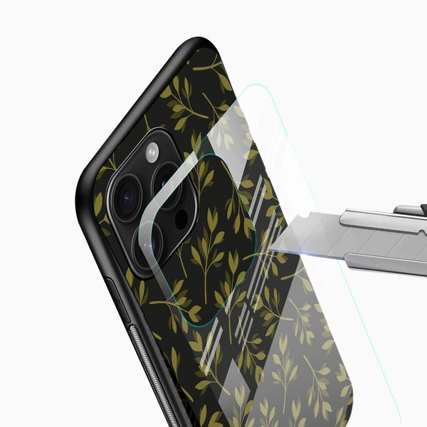Autumn Floral Glass Mobile Cover – Elegant Leaf Pattern Design - Cover Stall