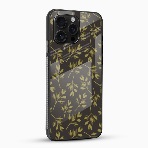 Autumn Floral Glass Mobile Cover – Elegant Leaf Pattern Design - Cover Stall