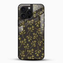 Autumn Floral Glass Mobile Cover – Elegant Leaf Pattern Design