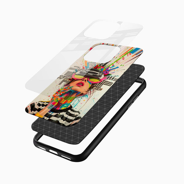 Avant - Garde Neon Art Glass Mobile Cover – Abstract Fashion Designer Case - Cover Stall
