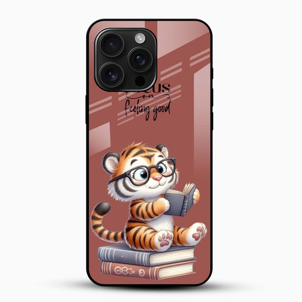 Cute Baby Tiger Reading Glass Mobile Case – Feeling Good Aesthetic Design - Cover Stall