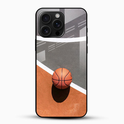 Basketball Court Art Glass Mobile Cover – Sporty Minimal Design