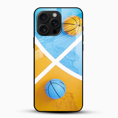 Basketball Court Glass Mobile Cover – Sporty Geometric Design